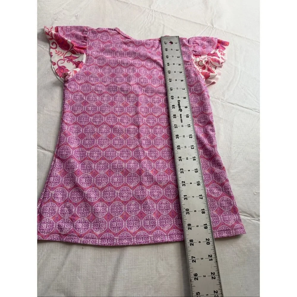 NWT Cabana Life Pink Amelia Island Ruffle Rash Guard Top Size 10 New